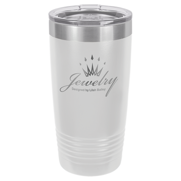 Polar Camel 20 oz. White Vacuum Insulated Ringneck Tumbler with Clear Lid